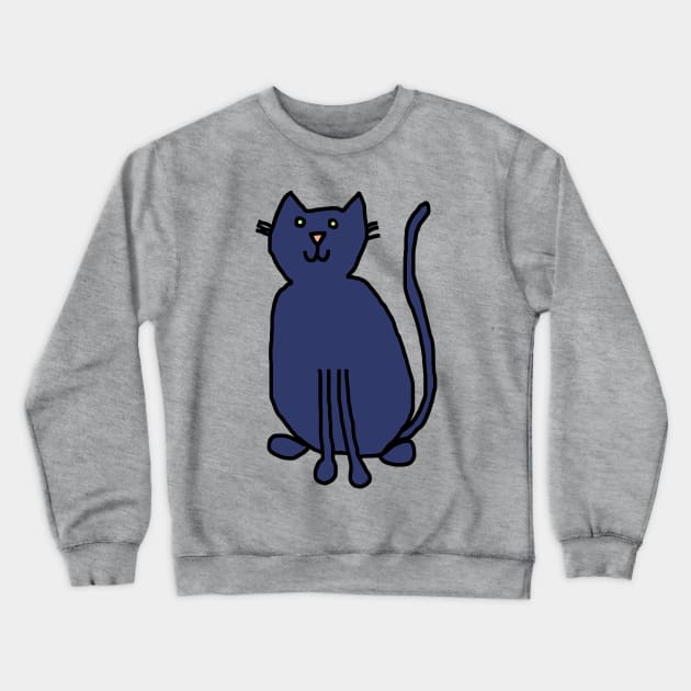 Blue Cat Crewneck Sweatshirt by ellenhenryart